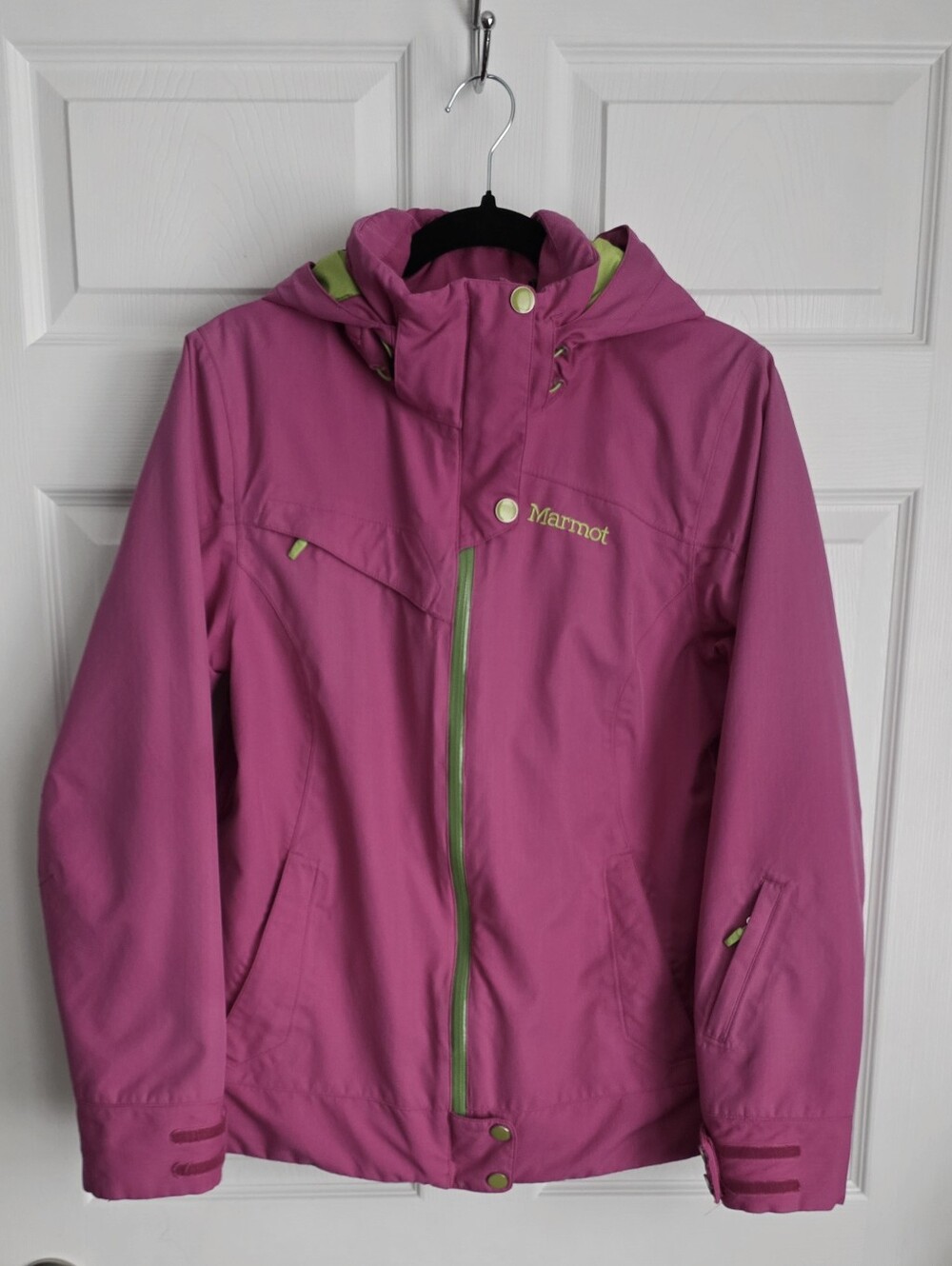 Marmot Women's Sublette MemBrain Ski Snowboard Winter Jacket Sz Large Pink Lime